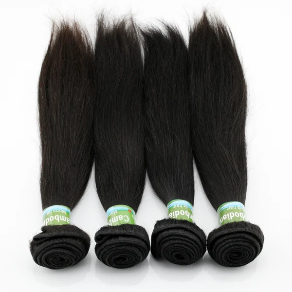 

Cambodian straight for black woman human hair, Natural color