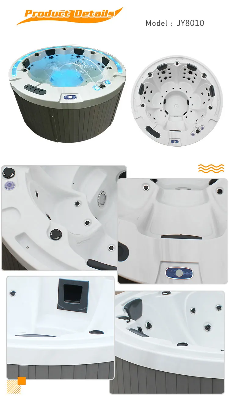 Hot Sale 6 Person Outdoor Acrylic Inground Round Hot Tubs Spa Pool
