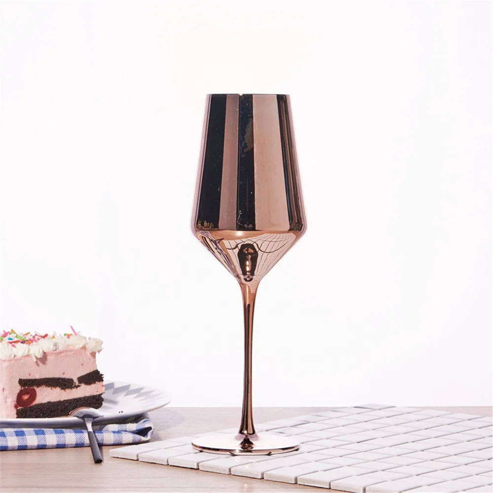 2019 Sunyo Custom Rose Gold Mirror wedding champagne flute glass