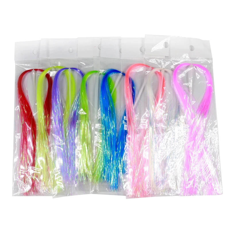 

1/50 UV Ice Wing Flashabou Streamer Pike Salmon Fly Tying Material Pink Yellow Green Blue Orange Wholesale Fly Tying Material, Multiple holo colors