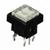 Illuminated 10*10mm transparent cap tactile pushbutton switch 50mA 12V DC