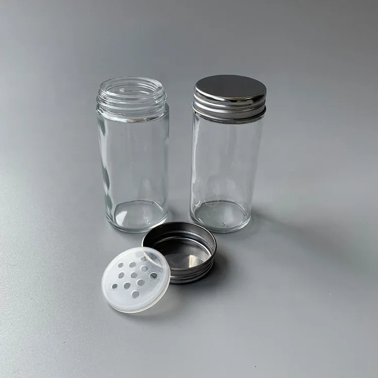 
3oz glass spice salt and pepper shaker with seal 