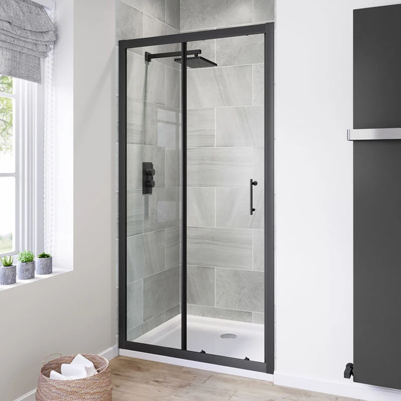 Philippines small glass shower enclosure door with black frame
