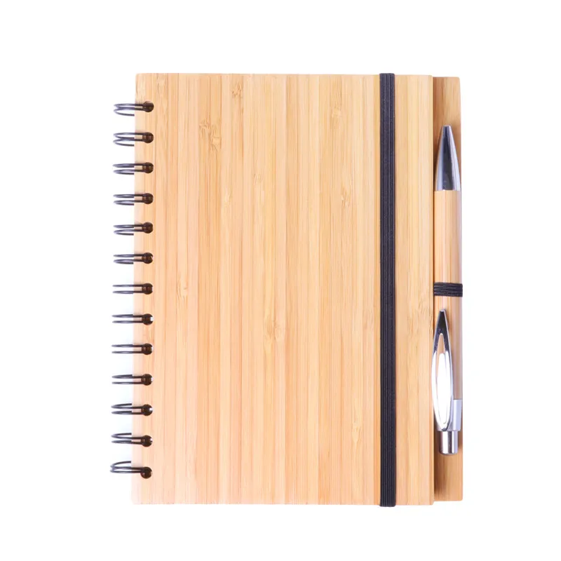 

Oempromo custom recycled bamboo cover notebook with pen customized bamboo notebook set