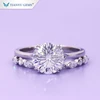 tianyu gems platinum ring 8.5mm round 12heart&arrow forever one moissanite wedding ring set