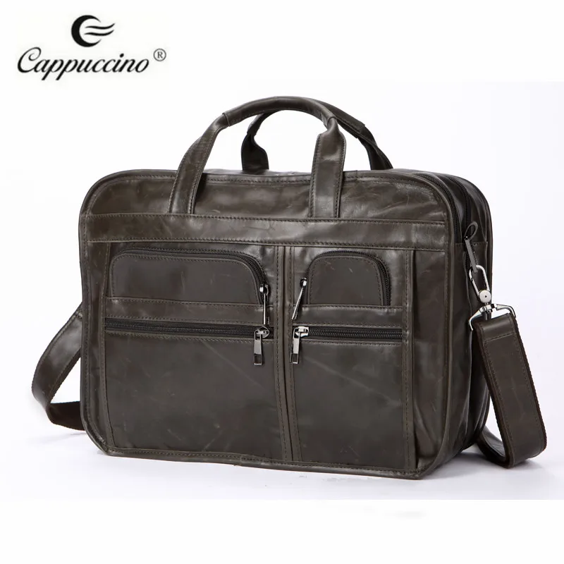 

Vintage Genuine Leather Shoulder Briefcase Messenger Bag for men