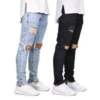 

2020 NEW style high quality stretch denim pant man ripped slim fit jeans for men