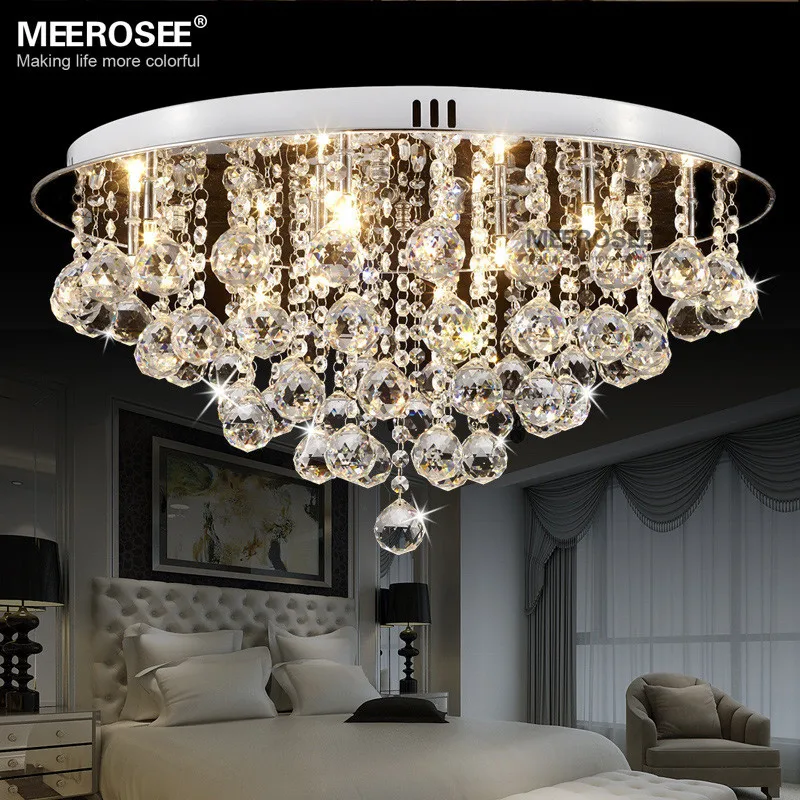 Round Crystal Ceiling Light Fitting G4 Surfase Mounted Lustres de cristal lighting for Hallway Lamparas de Techo Home MD81167