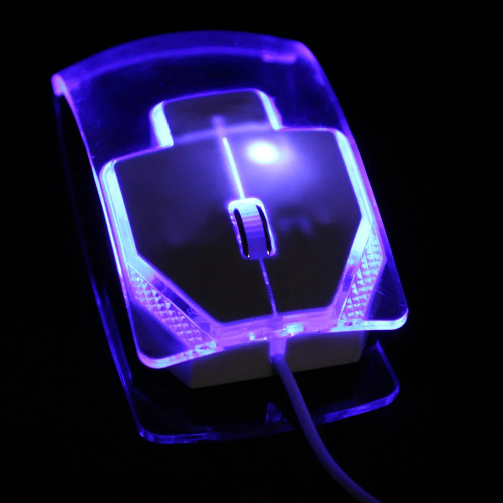 

Creative Transparent Led Optical Wired Mouse Beautiful Blue Light USB Mouse Mice For Computer PC Laptop Desktop