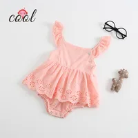 

Beautiful summer baby clothes romper baby girl lace flutter sleeve onesie