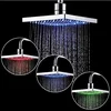 Water temperature control LED changing shower square rainfall shower head with 3 color