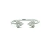 Fashion Silver Diamond Pave Spike Ring Thin Skinny Ring