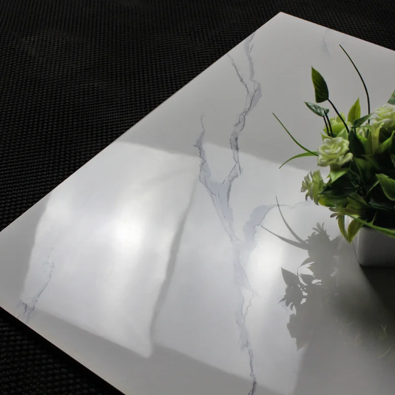 Hot sale 60x60cm glazed full polished white marble porcelain floor tiles