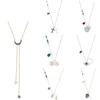 2019 Duo Evil Eye Angel Wings Four-Leaf Clover Cross Women's Rose Gold Clavicle Chain Fashion Flashing Star Moon Pendant Neckla