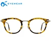 2018 Fashionable Hand Polished Tortoise Eyeglasses Titanium Spectacle Frame For Women