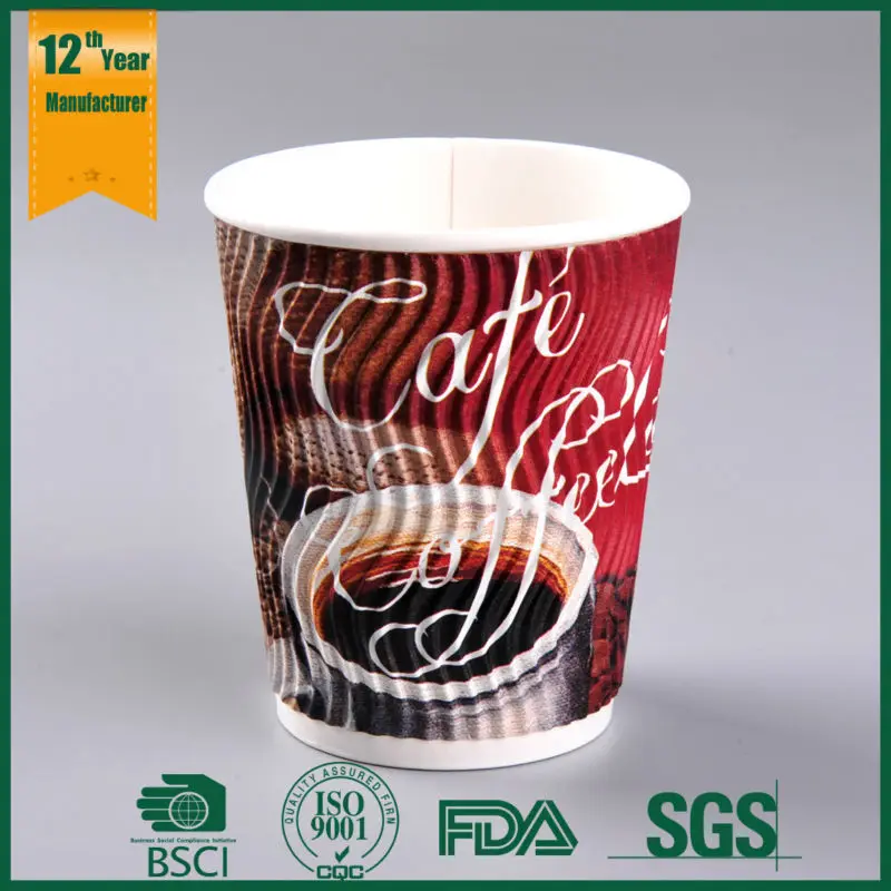 Custom Printed Paper Cup,Ripple Paper Cup Fan For Coffee Cup,Paper Cup ...