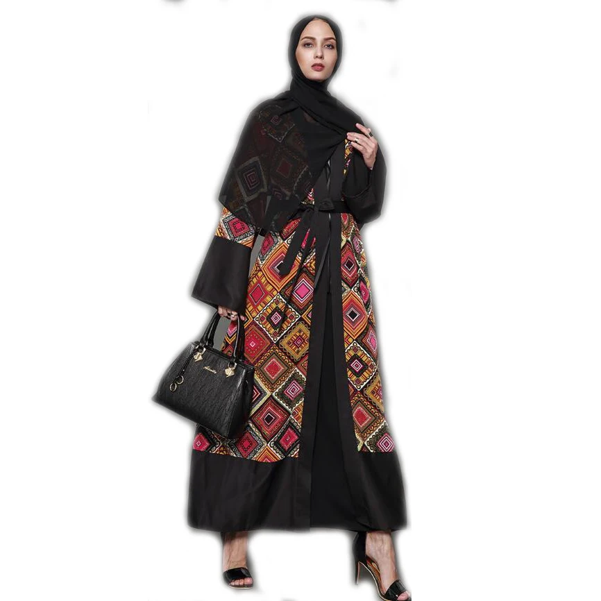 hit color floral printed dubai women open kaftan 2022 new style Glory abaya muslim modern