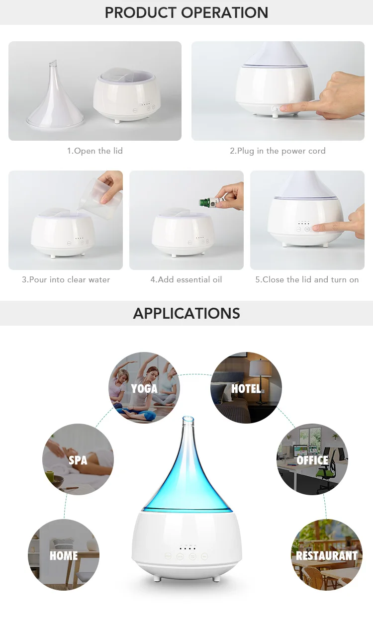 Jx Diffuser Electric Air Freshener Aromatherapy Diffuser Electric Ultrasonic Aroma Diffuser With