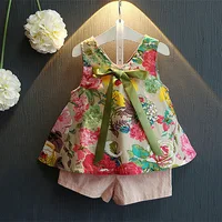 

Summer Fly Sleeve Shirts Shorts Baby Girl Cloth Sets Children Boutique Clothing