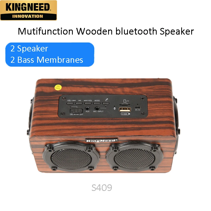 KINGNEED S409 music min wooden bluetooth speaker