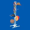 free standing retail shop universal merchandise promotion steel rack metal display fixture for caps or hats