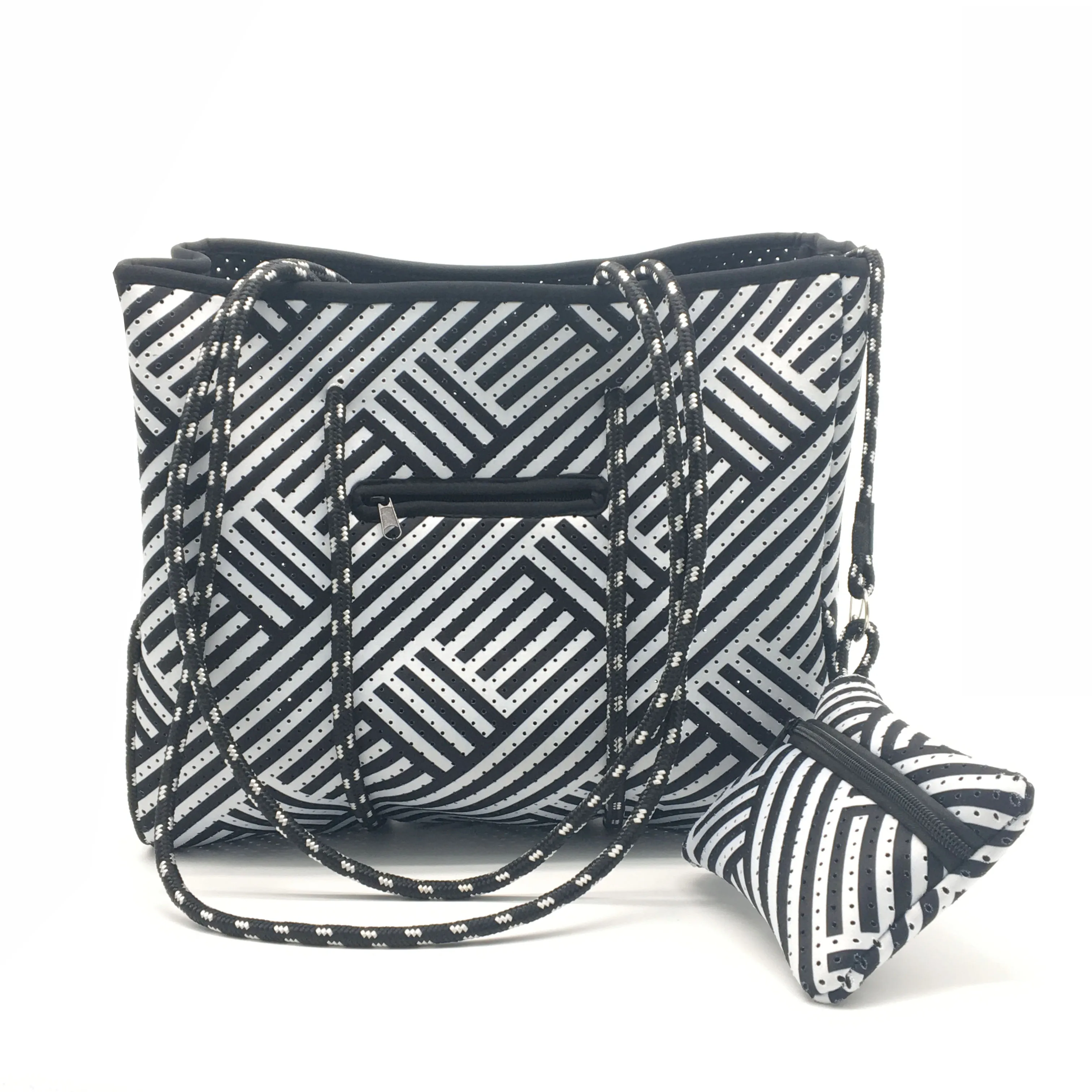 

Neoprene Women Tote Bag with an Extra Wallet, Beach Tote Bag, Gym Tote Bag