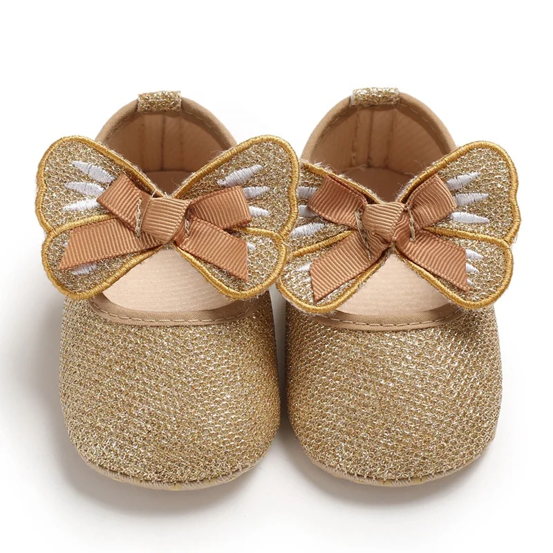 

2020 latest newborn 0-12 months prewalker lovely bling butterfly girls toddler embroider baby girl shoes
