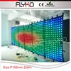 P10cm flash, animation, ect, text,Video Display Function 2x6m led flexible video curtain from China