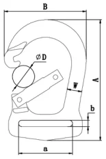 BT-AF085 Black Tention Zinc Alloy Strap Buckle Making Accessories Yoga Swivel Snap Hook Carabiner
