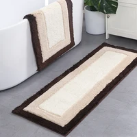 

TPE backing modern runner long bathroom bath rug soft non-slip shaggy microfiber bath mat sets