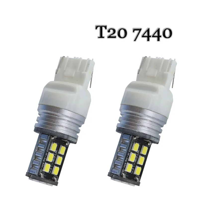 

T20 7440 7443 15 SMD 2835 LED W21W W21/5W Car turn signal Brake Light Reverse Lamp DRL DC 12V, White red blue yellow