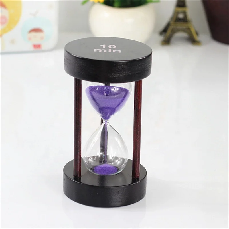 

Desk Decorative Wooden Simple Style Round Shape 10 Minute Sand Timer Promotional Cheap Hourglass