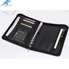 fancy A4 size leather cover business manager folder with zipper