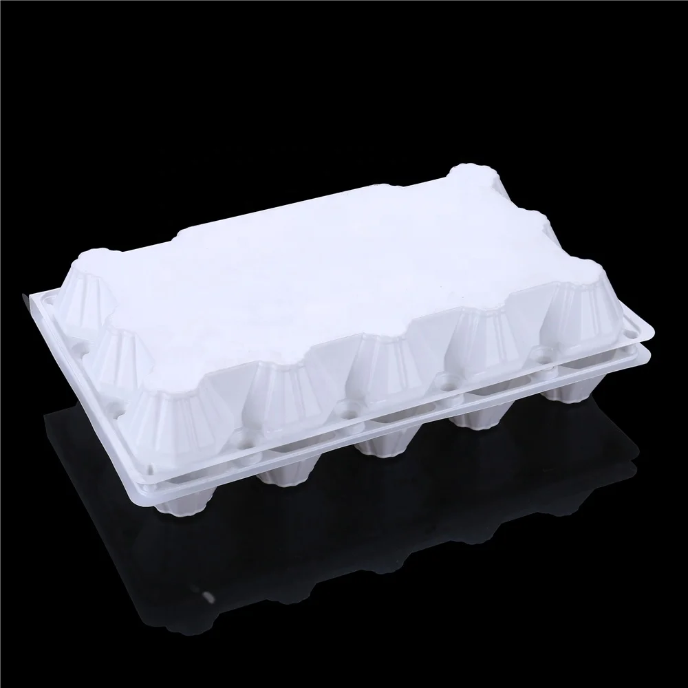 
plastic egg carton tray PS white color factory price 15pack 15cell plastic egg tray 