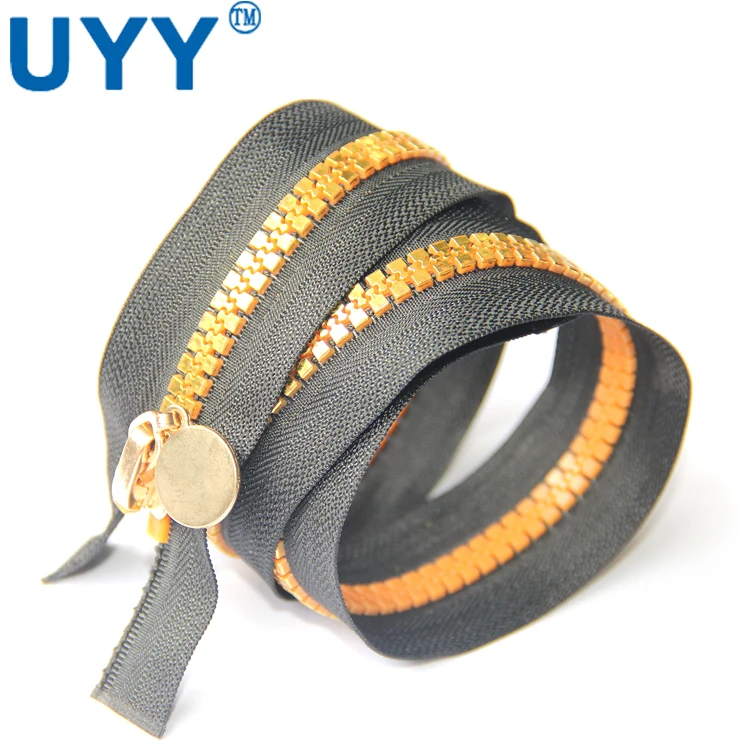 
Clothing plated gold teeth 55 cm length 8# resin zipper 