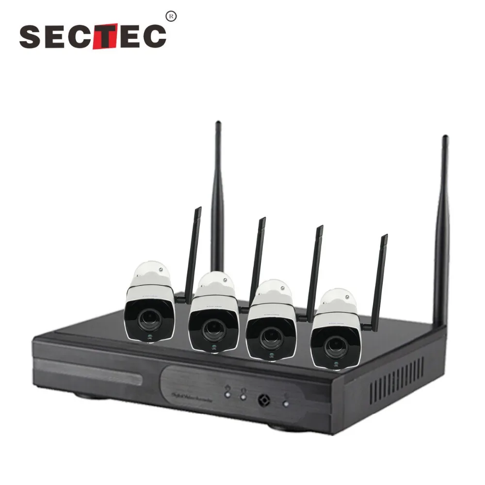 
Sectec HD 1080P IP Camera CCTV System Wireless Nvr Kit Wifi Security Camera System Wireless CCTV Camera Kit 4CH NVR Kit 