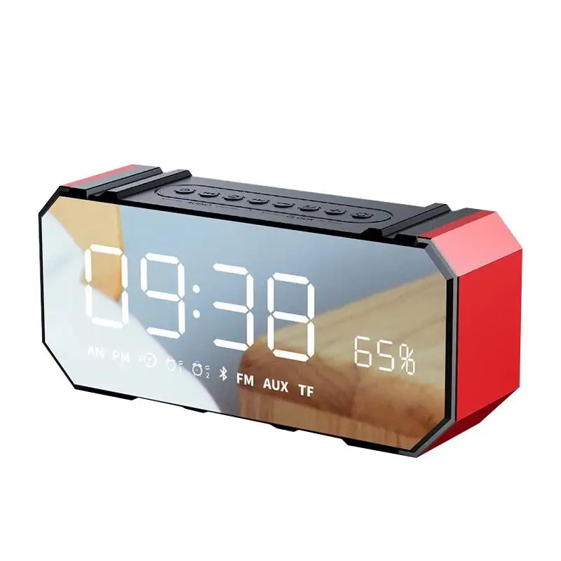 

Portable Dual Wireless Loudspeaker Stereo Sounds Bluetooth Speaker With FM TF Radio Alarm Clock Function, Gold black pink blue