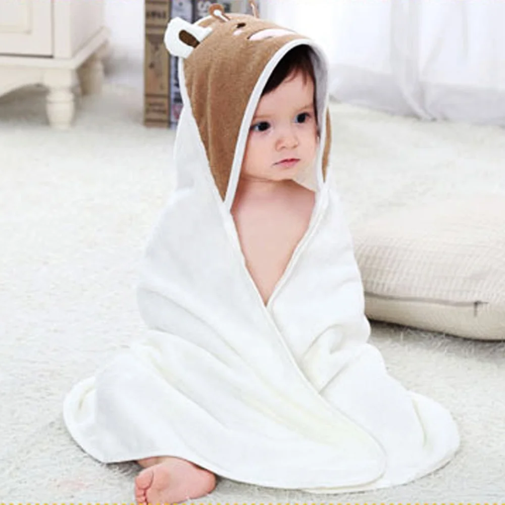 

Organic bamboo fiber baby hooded Bath towel bear ears baby gift, Multicolor