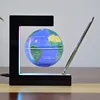 Acrylic 4inches E shape magnetic floating globe with a pen and color LED light for business gift or home decoration