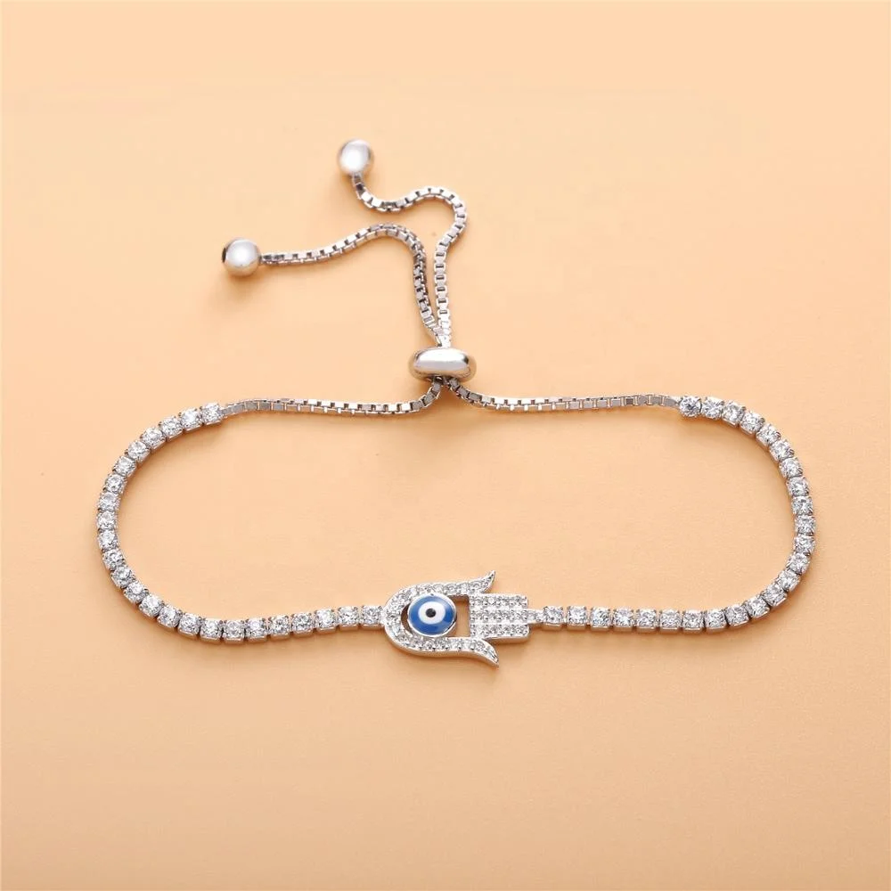 

2019 new arrivals hot sell 925 sterling silver evil charm eye bracelet beads for jewelry making, Silver;rose gold