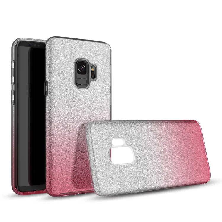 

Gradient 3 in 1 glitter phone case for samsung galaxy s9 s9plus, for samsung galaxy s9 phone case