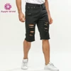 Knee Patch Male ripped shorts Jeans