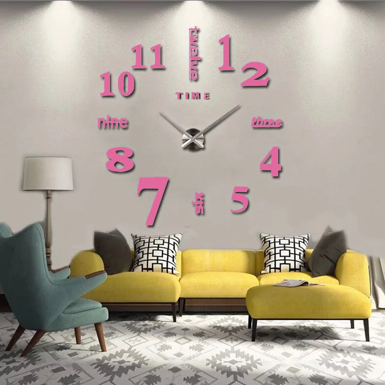 Modern design clock Home decoration chinese large digital decorative wall watches wall sticker clock