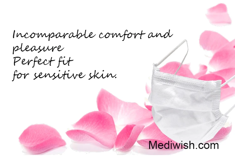 Face Mask with earloops 3 layers non sterile Non Woven Disposable Surgical