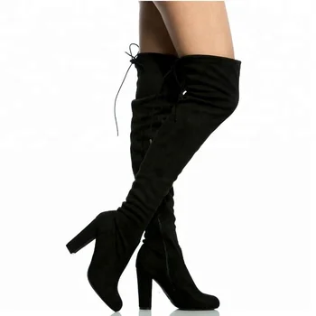 thick heel thigh high boots