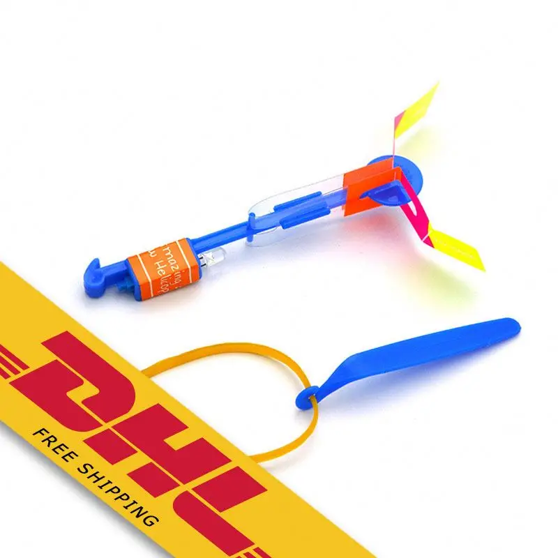 

Slingshot LED Helicopters Lighting in the Dark Rocket Flying Slingshot LED Helicopters Summer Party Toy