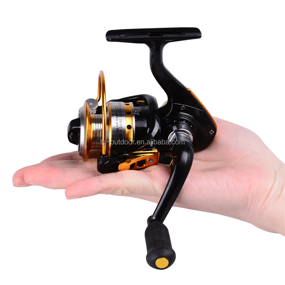 

HiUmi Mini Spinning Fishing Reel 10BB 5.2:1 ultra-light High-strength Ice Fishing Wheel, Black;gold