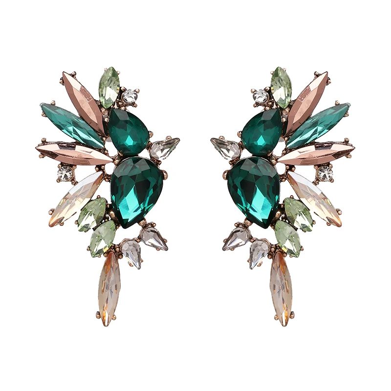 

The latest fashion earrings of crystal collection jewelry With Green Crystal Stud Earring, Picture