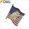 Lapel Pin American Flag Patriotic Gold Tone Enamel FREEDOM Bald Eagle USA