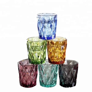 Image of Best seller diamond colorful glass cup highball glass sets
